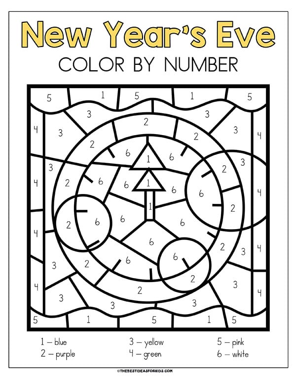 New Years Color By Number (Free Printables) - The Best Ideas for Kids