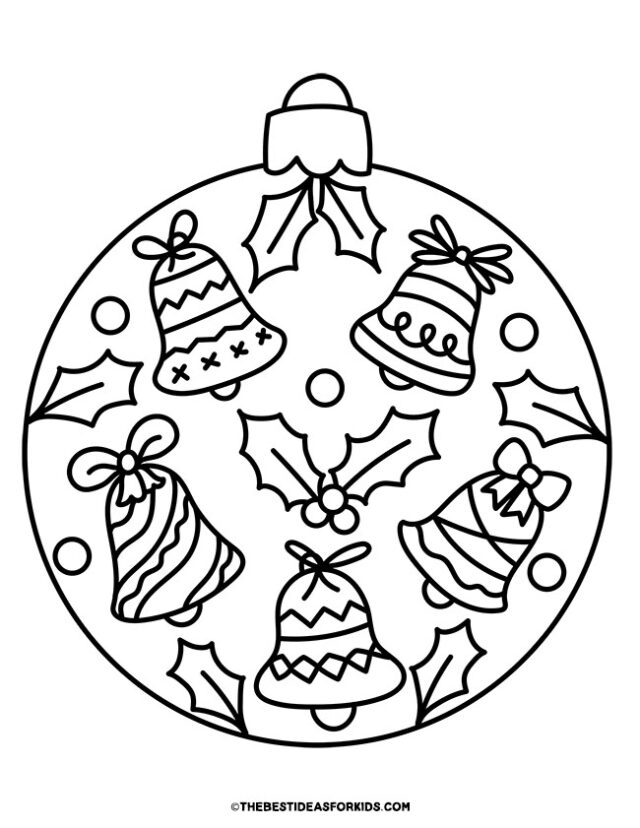 bell ornament coloring page