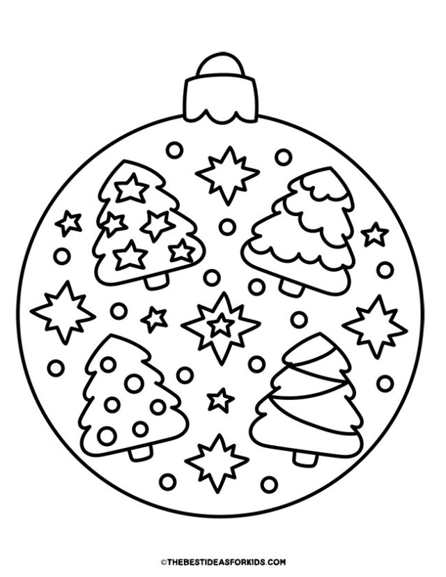 christmas tree ornament coloring page