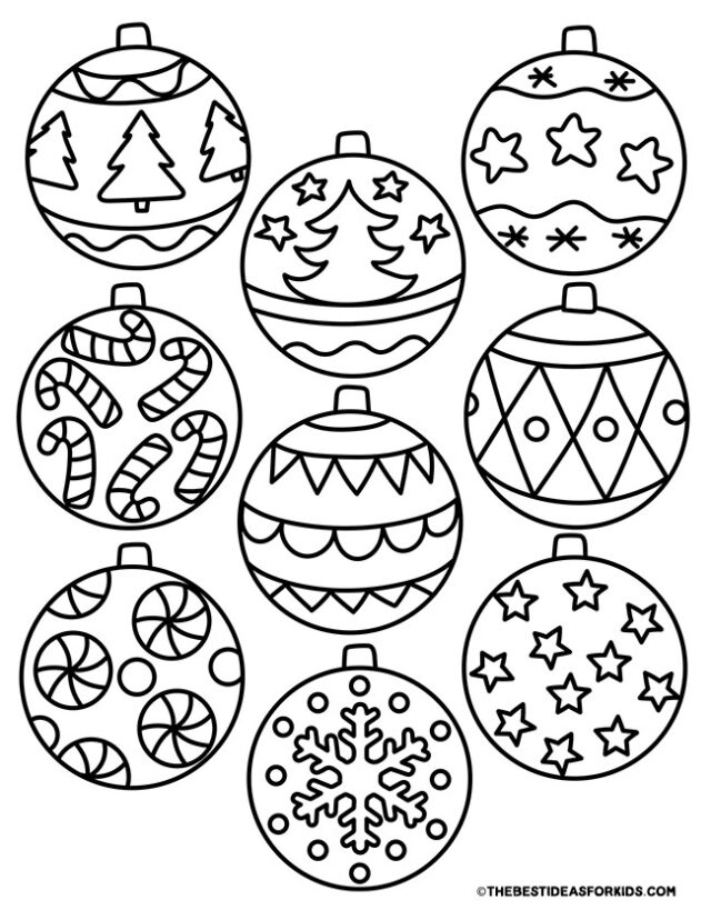 cute ornaments coloring page