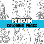 penguin coloring page cover