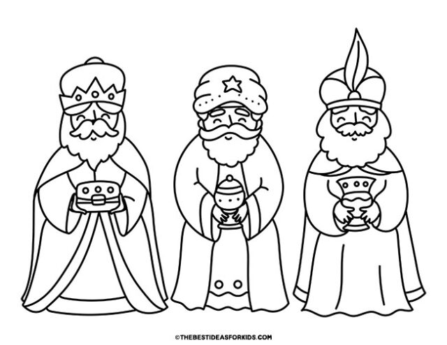 three wisemen coloring page