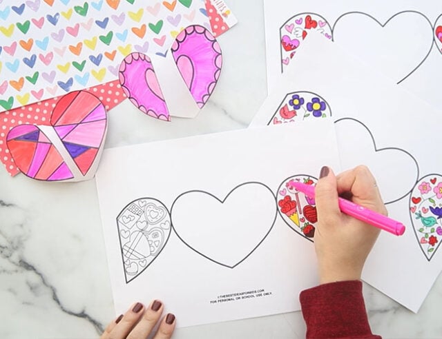 Color Printable heart cards
