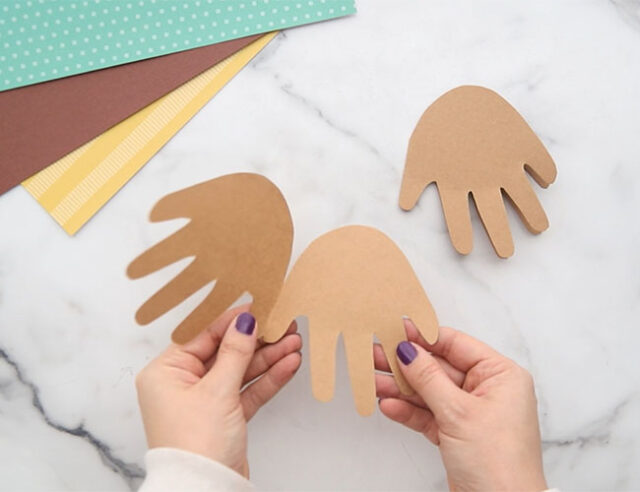Cut out handprints for groundhogs