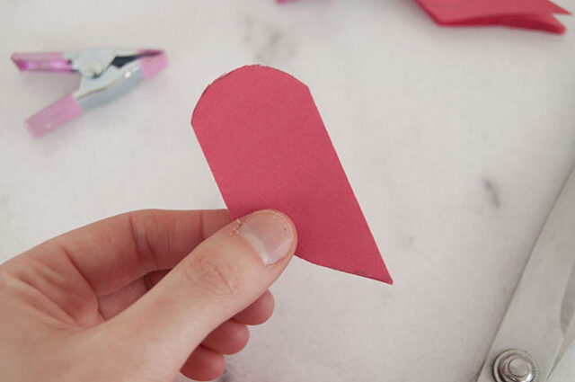 Cut out red paper heart