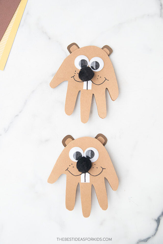 Groundhog Handprint Craft for Kids
