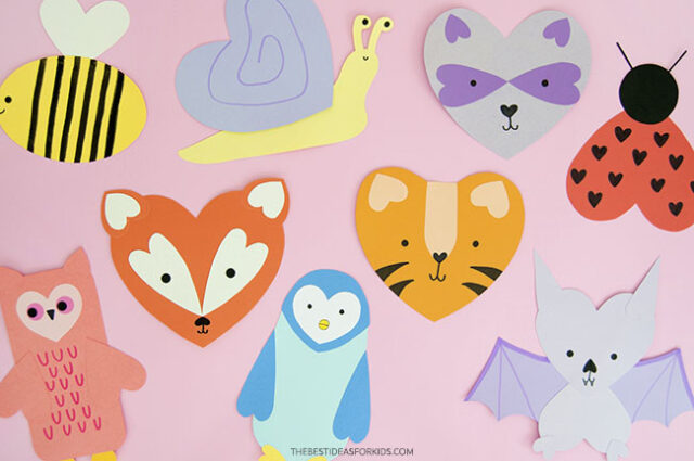 Heart Animal Crafts for Valentines Day