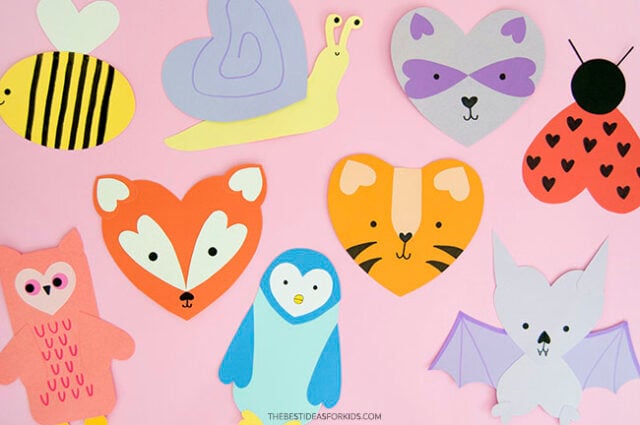 Heart Animal Crafts for Valentines Day