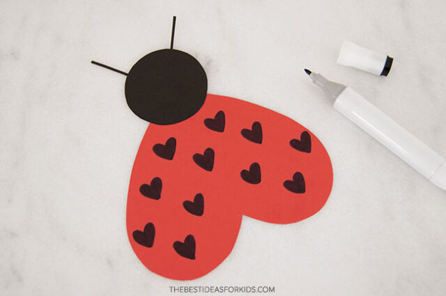Ladybug Heart Craft