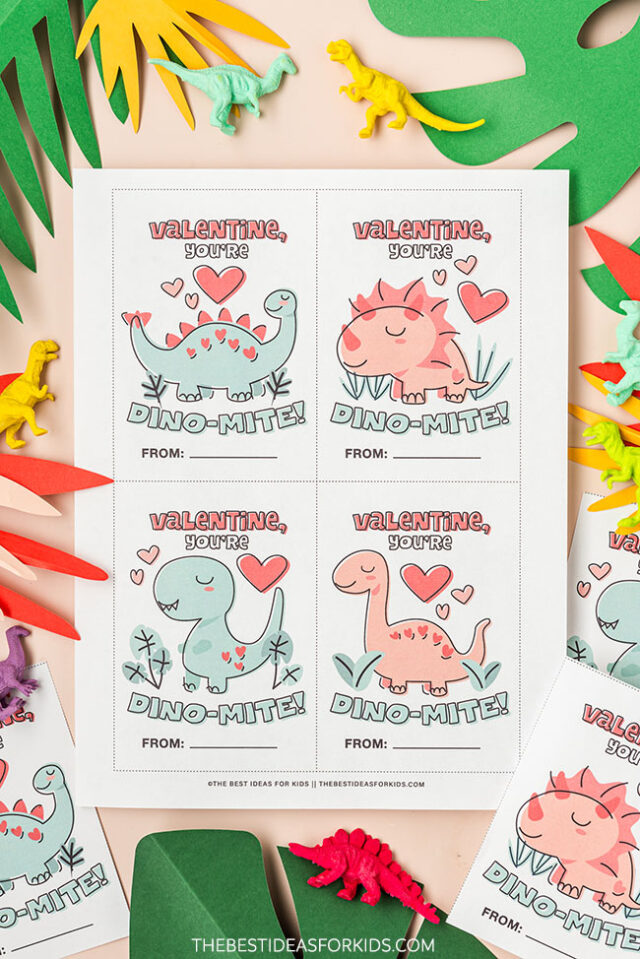 Printable Dinosaur Valentines