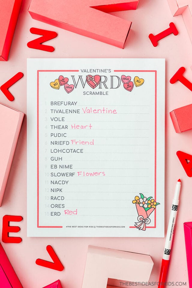 Valentine's Day Word Scramble