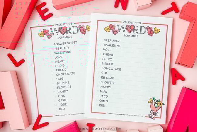 Valentine 39 s Day Word Scramble Free - Valentines Day Word Scramble Printable 