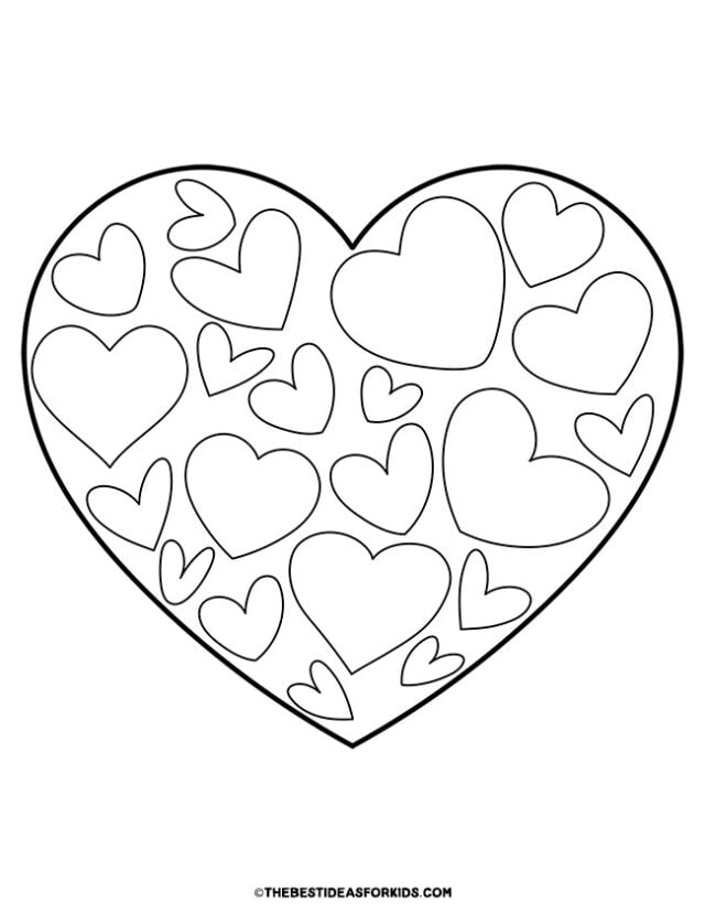 heart design coloring page