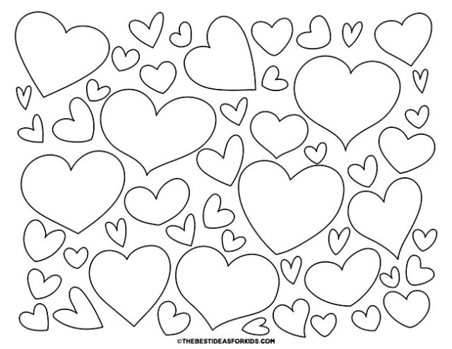 hearts coloring page