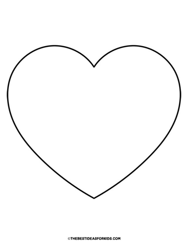 large heart coloring page