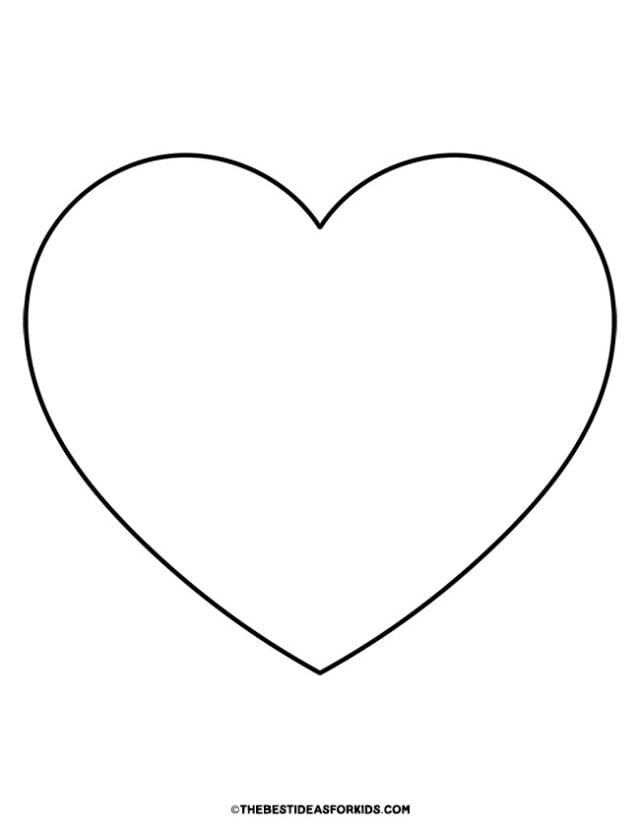 large heart coloring page