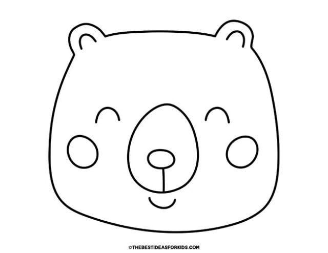 polar bear face coloring page