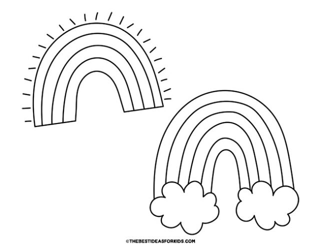 2 rainbows coloring page