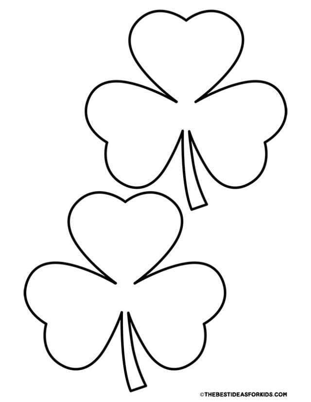 2 shamrocks per page template