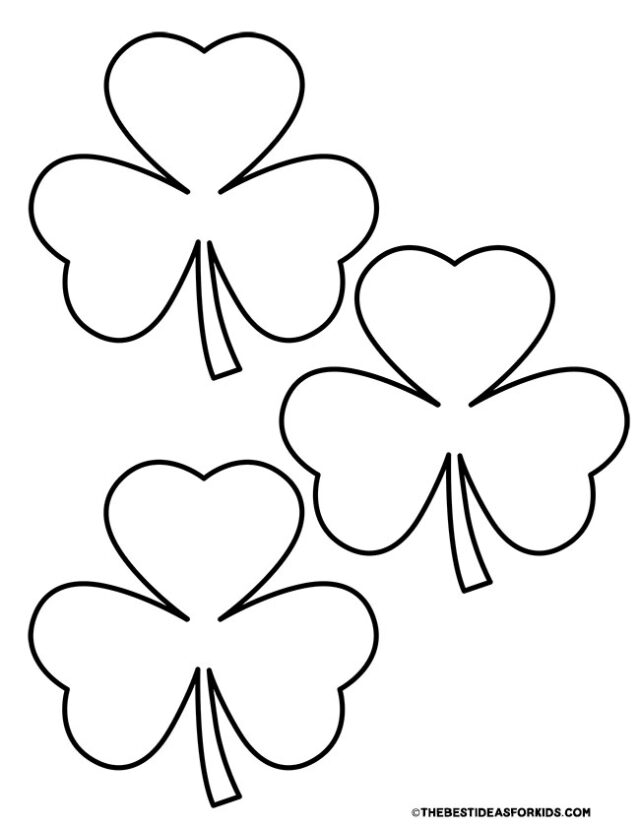 3 shamrocks per page template