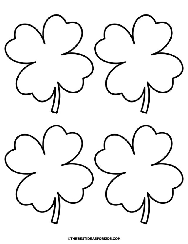 Four Leaf Clover Template (Free Printables) - The Best Ideas for Kids