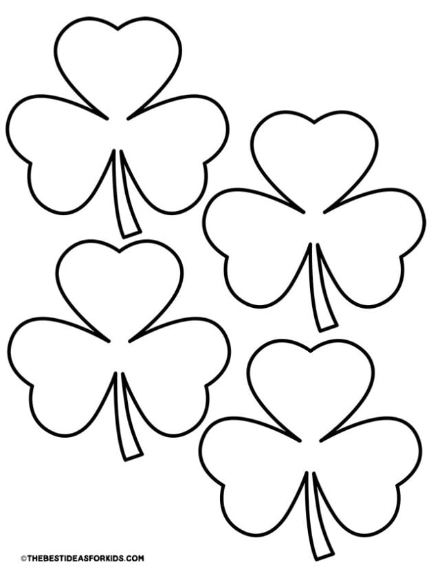 4 shamrocks per page template