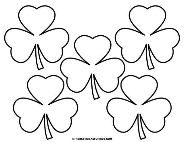 5 shamrocks per page template