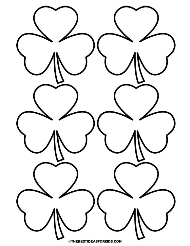 6 shamrocks per page template