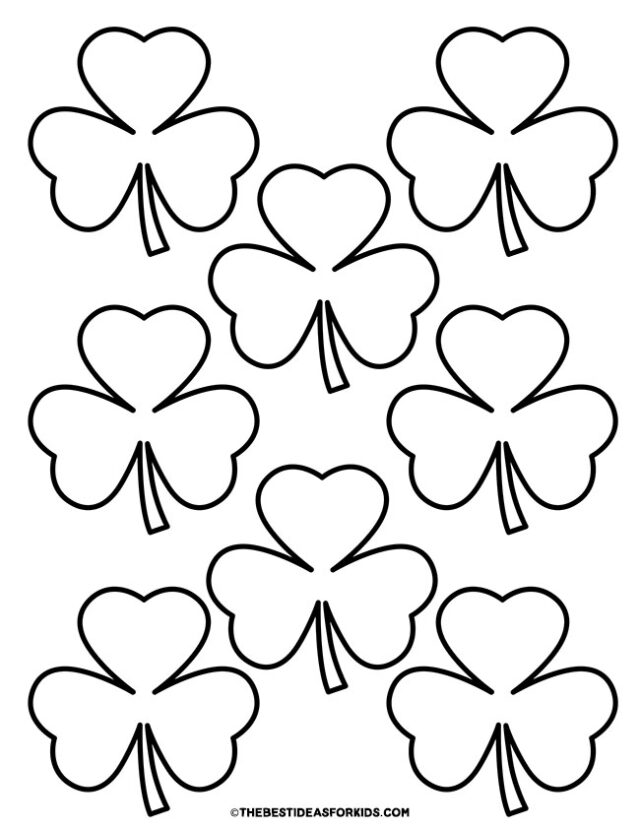 8 shamrocks per page template