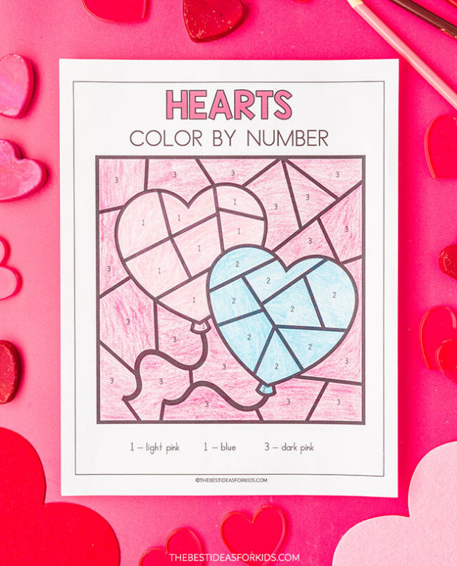 Color by Number Heart Printable