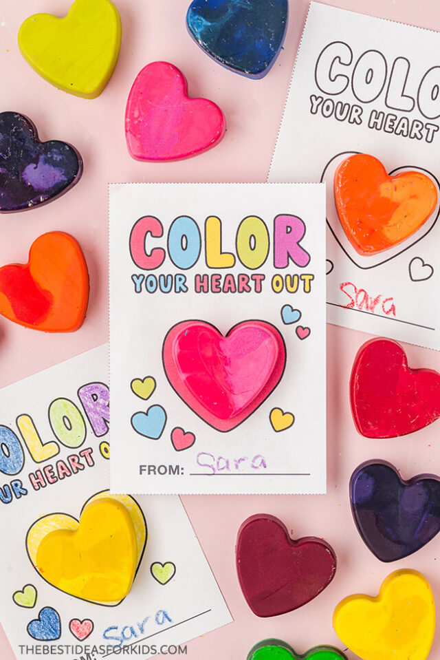 Crayon Heart Valentine Printable