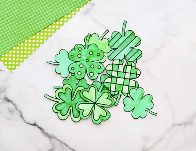 Cut out paper clovers