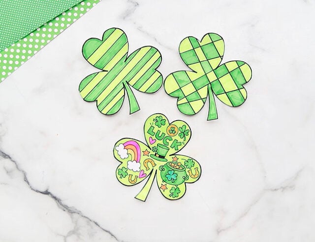 Cut out paper shamrocks