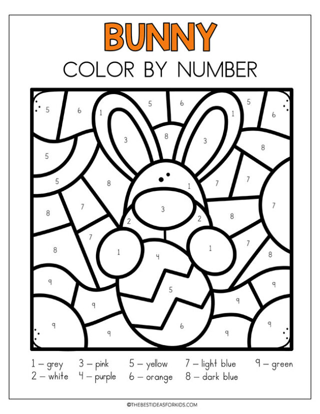 Easter Bunny Color by Number