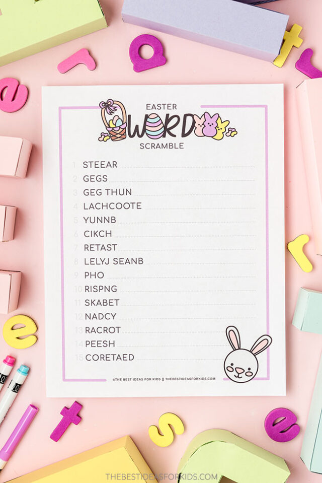 Easter Word Scramble Free Printable