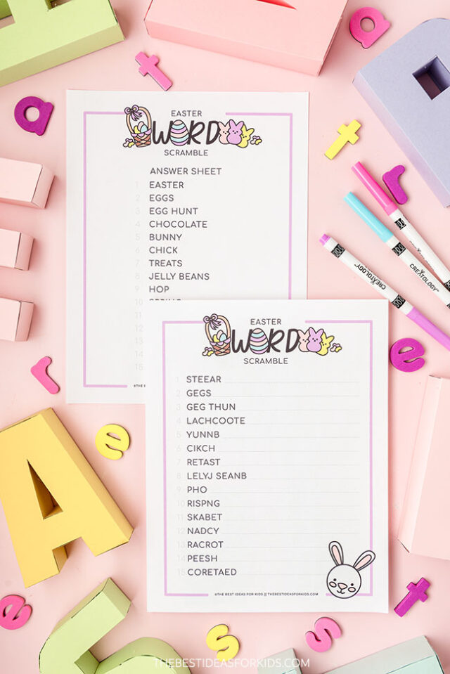 Easter Word Scramble Printable