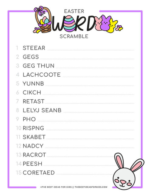 Easter word scramble free printable the best ideas for kids