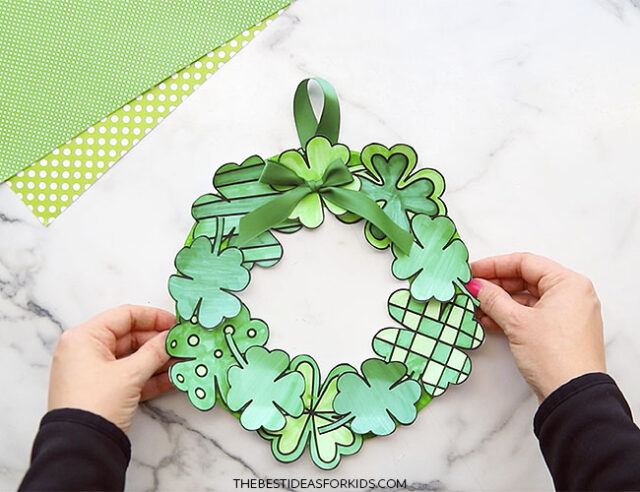 Finished wreath with ribbon loop