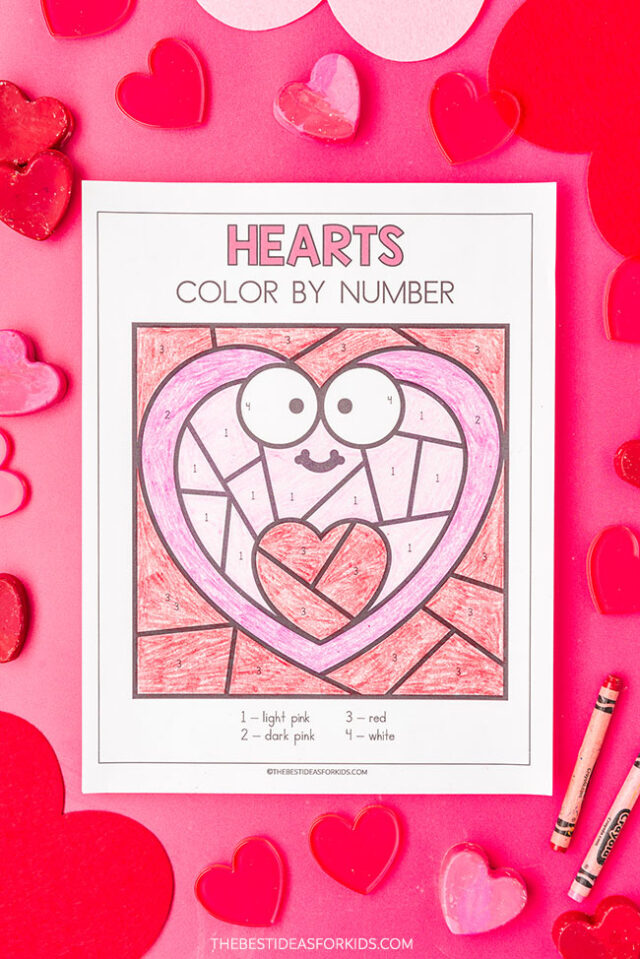 Free Printable Color by Number Heart