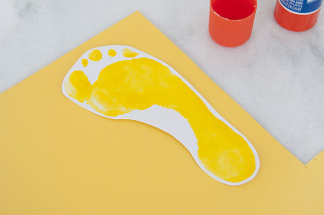 Gluing footprint onto paper