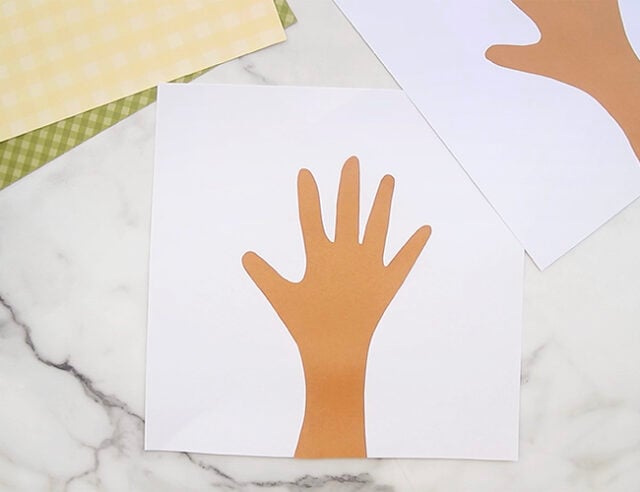 Hand cutout on paper