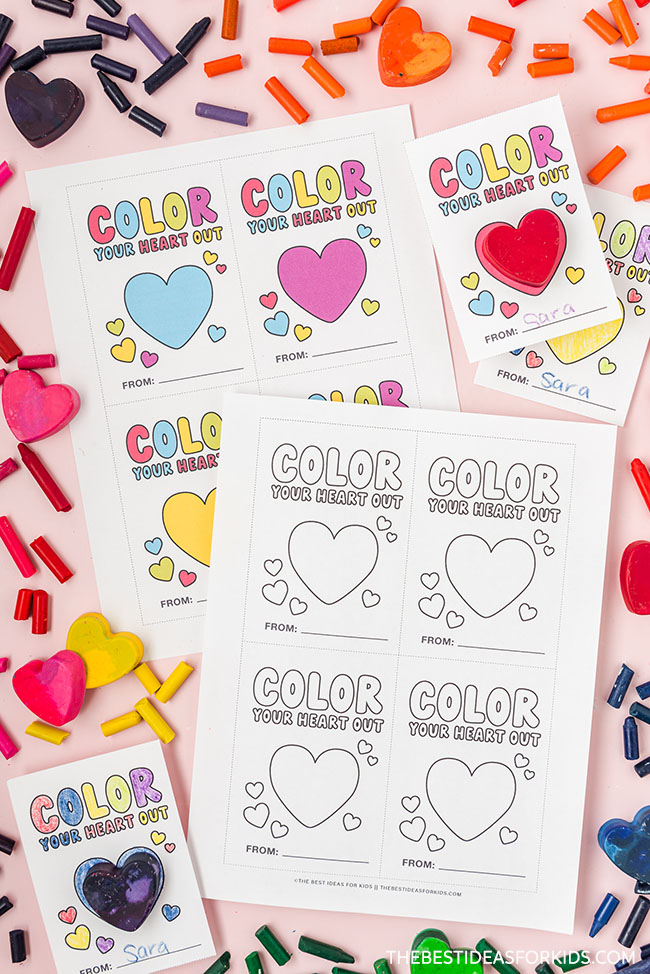 Crayon Heart Valentines Free Printables - Heart Crayon Free Printable 