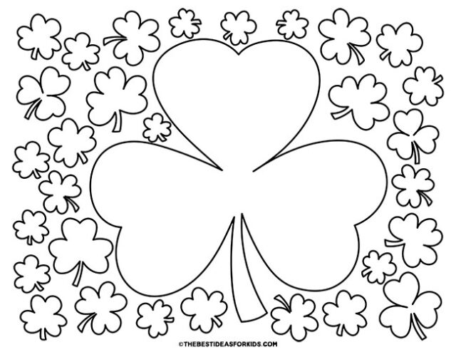 Large Shamrock Coloring Page