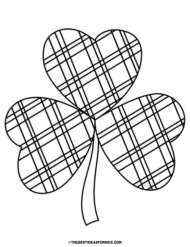 Plaid Shamrock Coloring Page