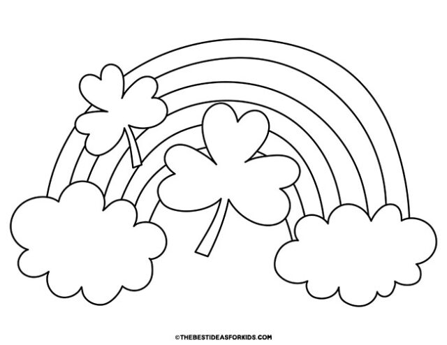 Rainbow Shamrock Coloring Page