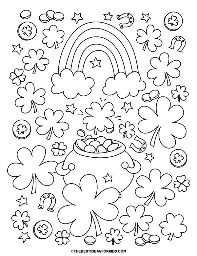 Shamrock Designs Coloring Page