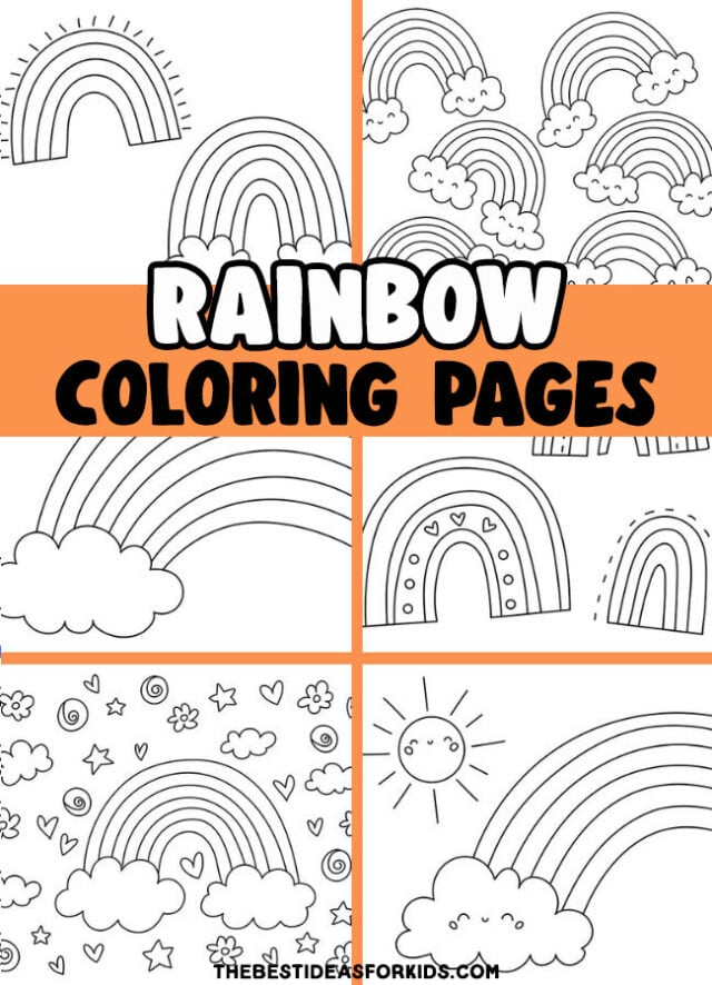 rainbow coloring page pin