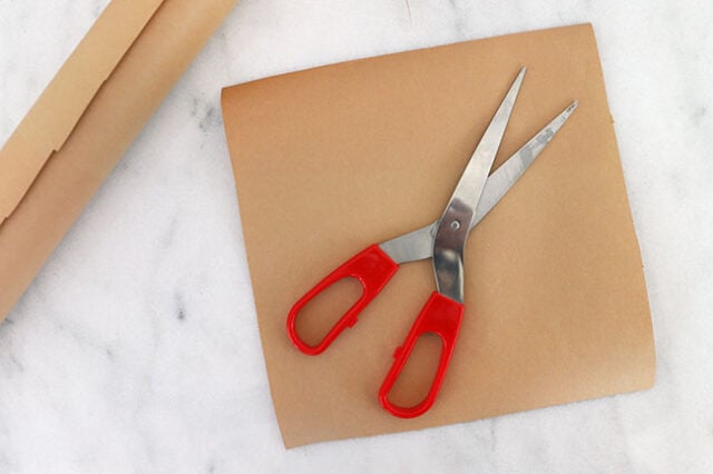 Cutting out kraft paper square