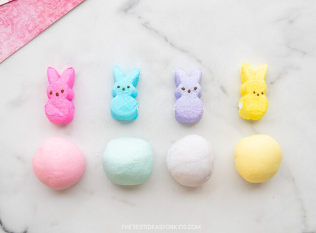 Easter Playdough made with Peeps