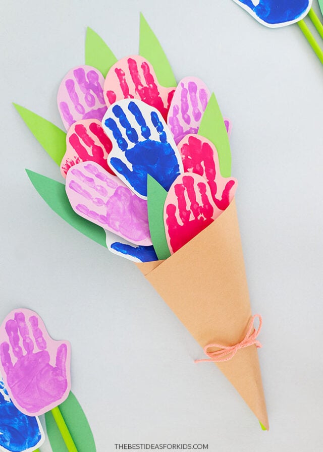 Handprint Flower Bouquet for Mother's Day